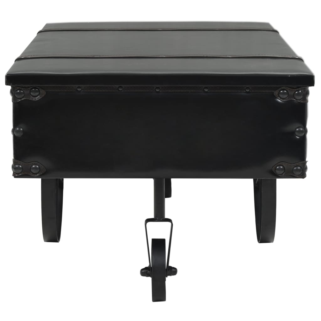 Tavolino Salotto con Ruote Nero 110x52x43 cm Legno Multistrato