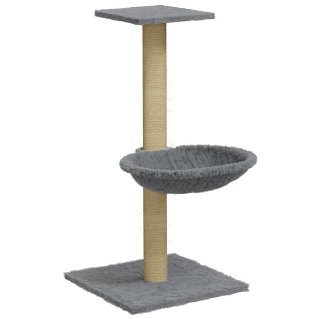 Albero per Gatti con Palo Tiragraffi Sisal Grigio Chiaro 74 cm