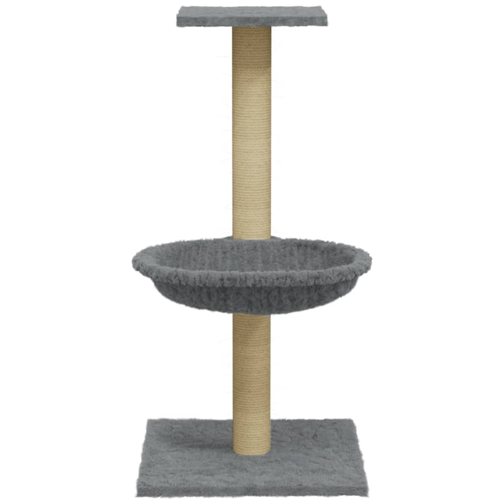 Albero per Gatti con Palo Tiragraffi Sisal Grigio Chiaro 74 cm