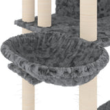 Albero per Gatti con Tiragraffi in Sisal Grigio Scuro 191 cm