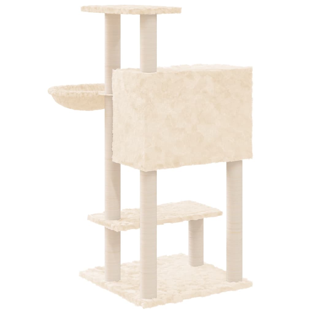 Albero per Gatti con Tiragraffi in Sisal Crema 108,5 cm