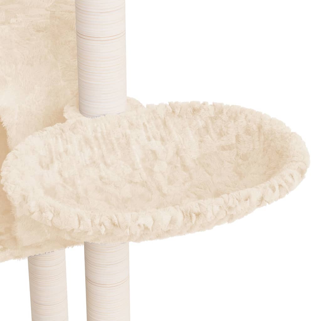 Albero per Gatti con Tiragraffi in Sisal Crema 108,5 cm