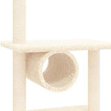 Albero per Gatti con Tiragraffi in Sisal Crema 279 cm