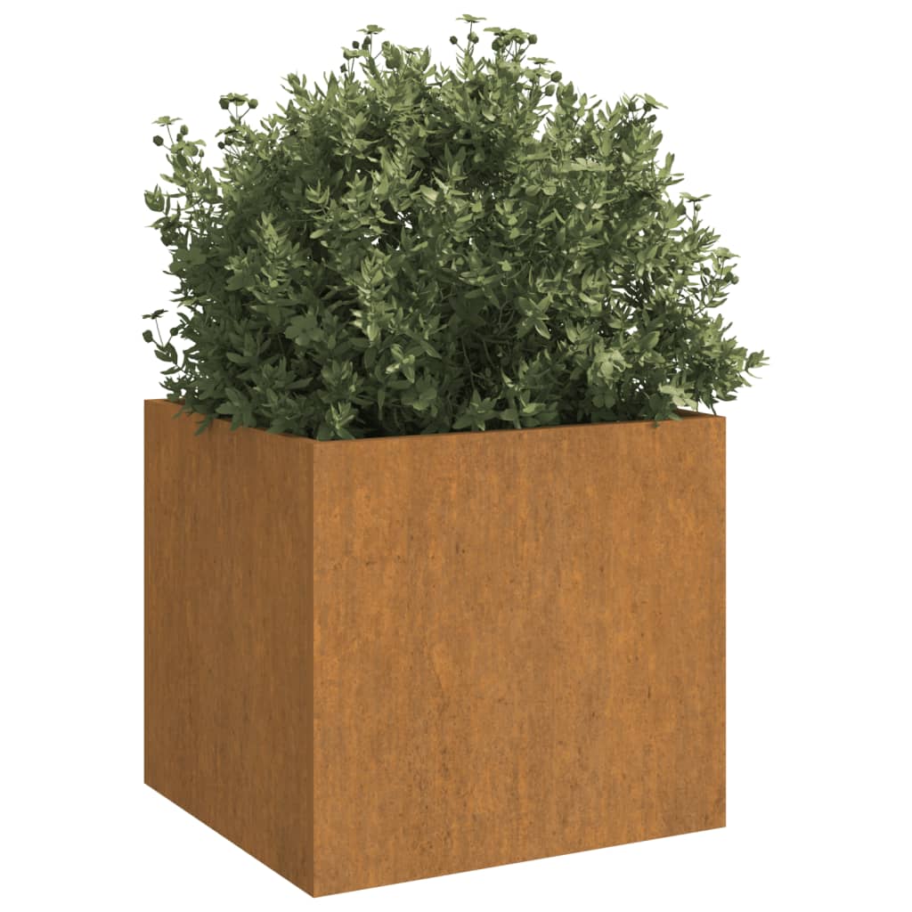 Fioriere 2 pz 32x30x29 cm Acciaio Corten