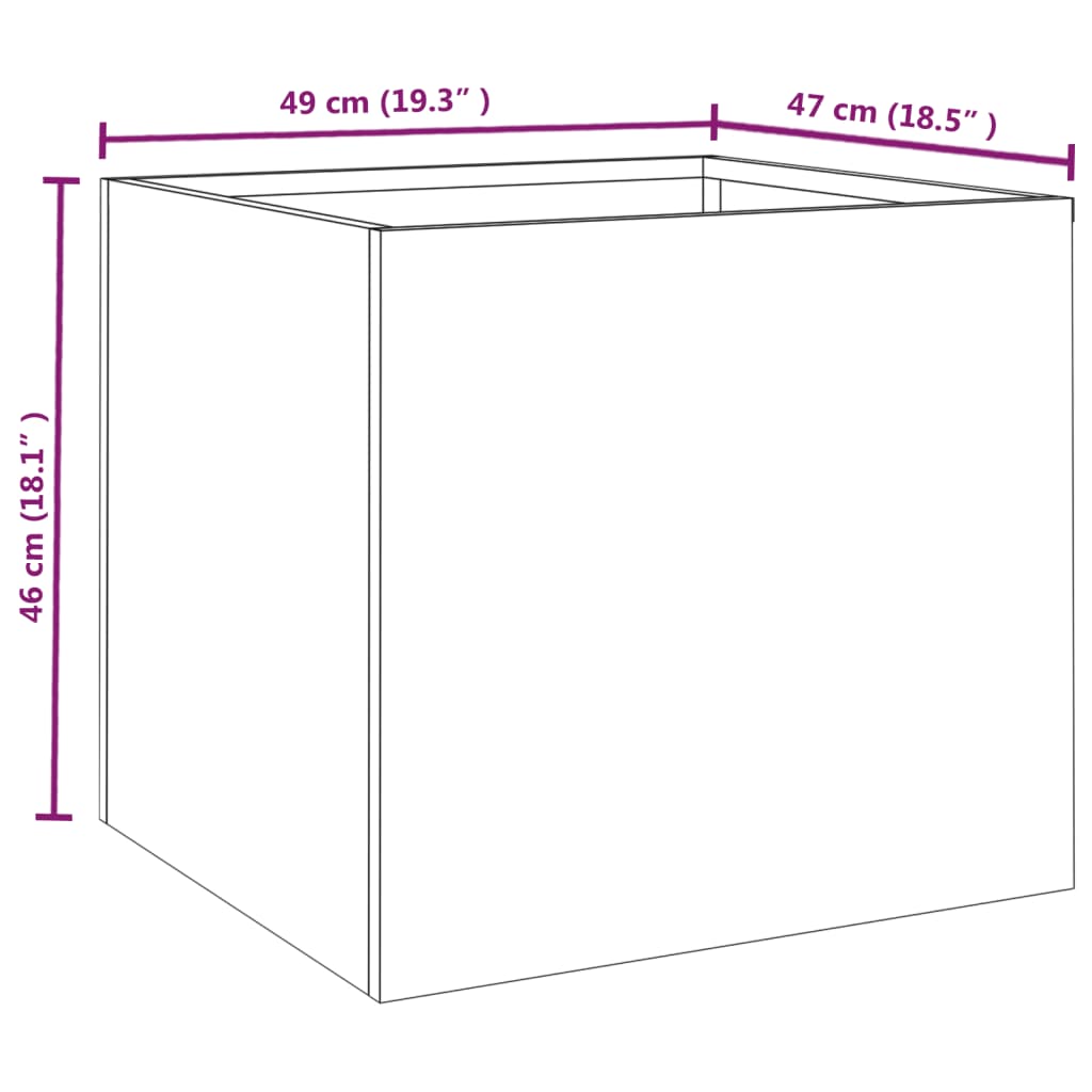 Fioriere 2 pz 49x47x46 cm Acciaio Corten