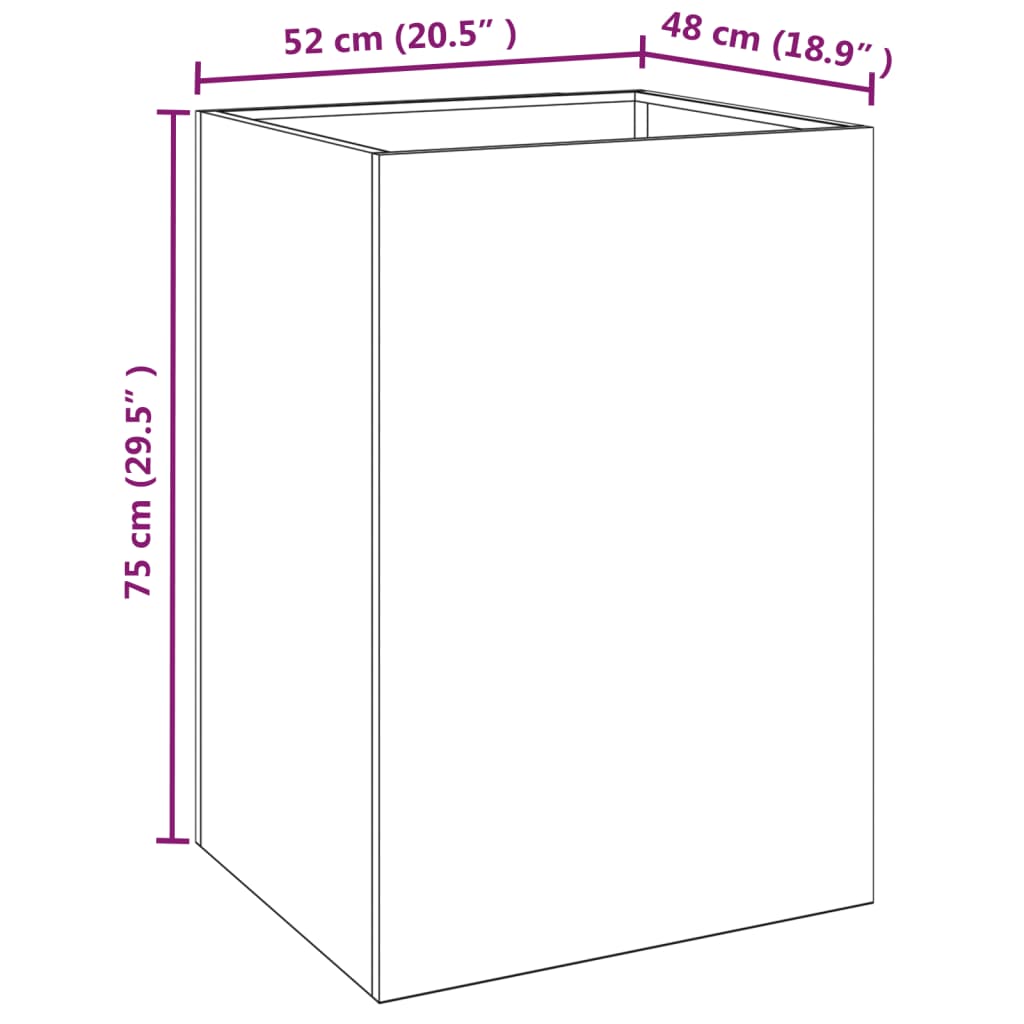 Fioriera 52x48x75 cm Acciaio Corten