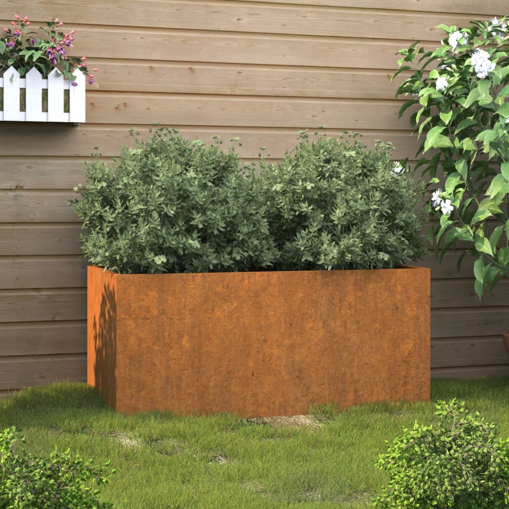 Fioriera 62x30x29 cm Acciaio Corten