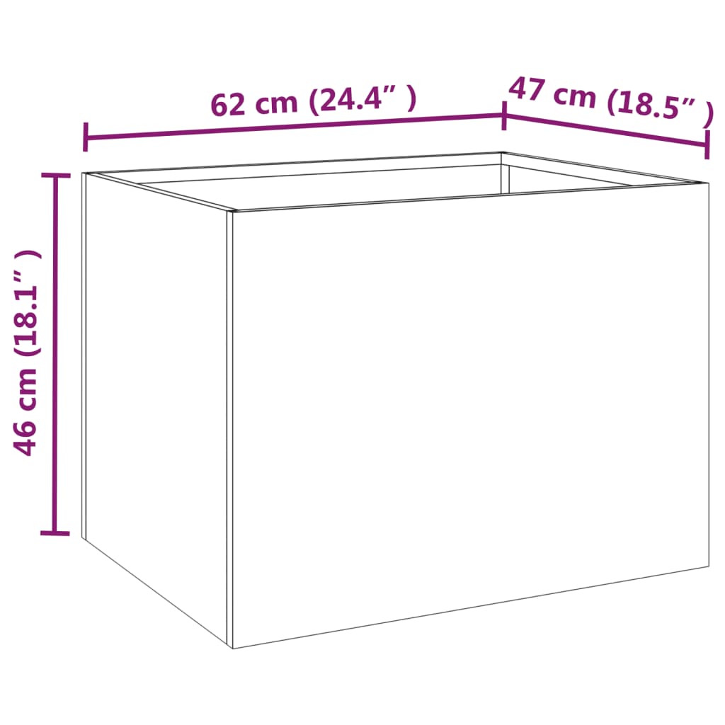 Fioriera 62x47x46 cm Acciaio Corten