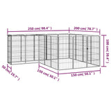 Box Cani 18 Pannelli Nero 50x100 cm Acciaio Verniciato Polvere