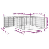 Box Cani 22 Pannelli Nero 50x100 cm Acciaio Verniciato Polvere