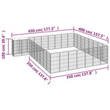 Box Cani 34 Pannelli Nero 50x100 cm Acciaio Verniciato Polvere