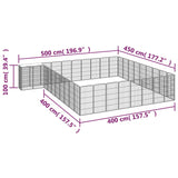 Box Cani 38 Pannelli Nero 50x100 cm Acciaio Verniciato Polvere