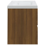 Mobile Bagno Lavabo Integrato Rovere Marrone Legno Multistrato