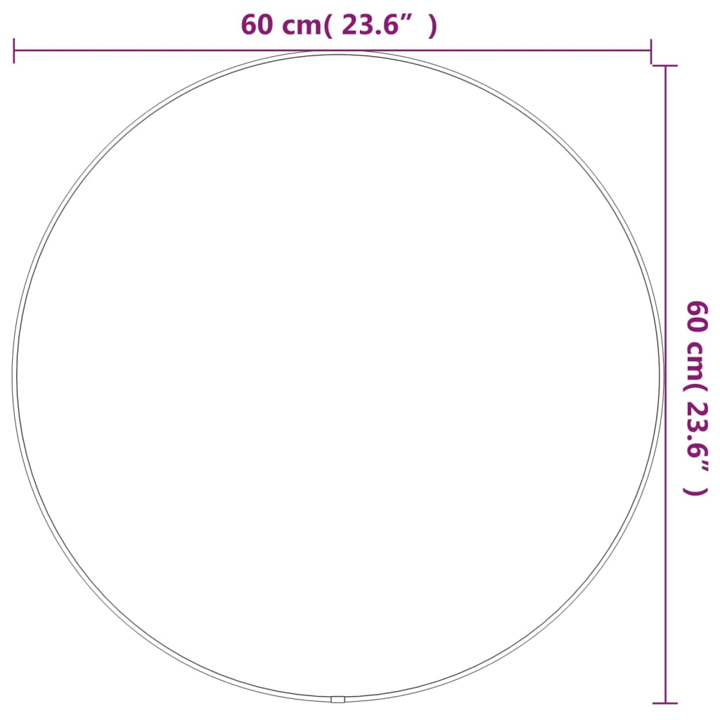 Specchio da Parete Argento Ø 60 cm Rotondo