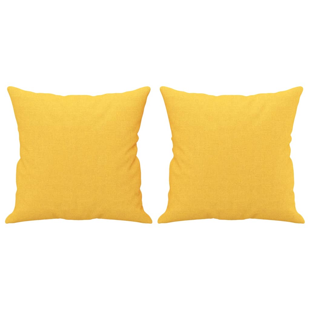 Cuscini Decorativi 2 pz Giallo Chiaro 40x40 cm in Tessuto