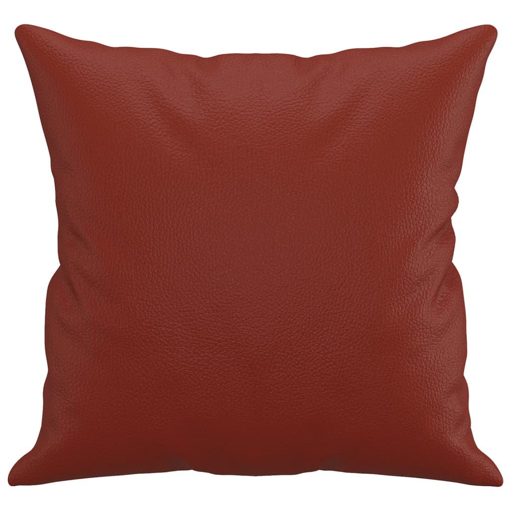 Cuscini Decorativi 2pz Rosso Vino 40x40 cm in Similpelle