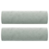 Cuscini Decorativi 2 pz Grigio Chiaro Ø15x50 cm in Velluto