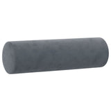 Cuscini Decorativi 2 pz Grigio Scuro Ø15x50 cm in Velluto