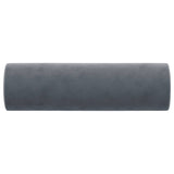 Cuscini Decorativi 2 pz Grigio Scuro Ø15x50 cm in Velluto