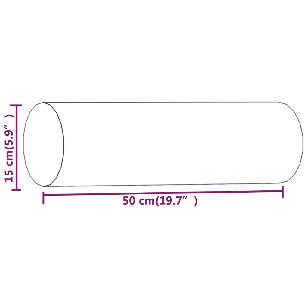 Cuscini Decorativi 2 pz Crema Ø15x50 cm in Velluto