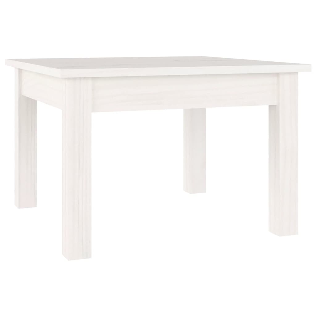 Tavolino da Salotto Bianco 45x45x30 cm Legno Massello di Pino