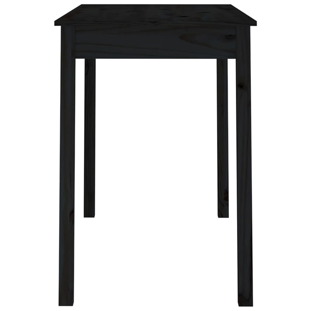 Tavolo da Pranzo Nero 110x55x75 cm in Legno Massello di Pino