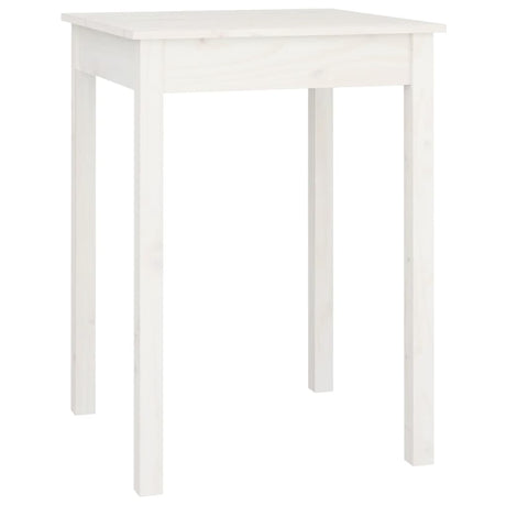 Tavolo da Pranzo Bianco 55x55x75 cm in Legno Massello di Pino