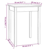 Tavolo da Pranzo Bianco 55x55x75 cm in Legno Massello di Pino