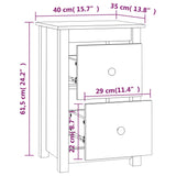 Comodino Bianca 40x35x61,5 cm in Legno Massello di Pino