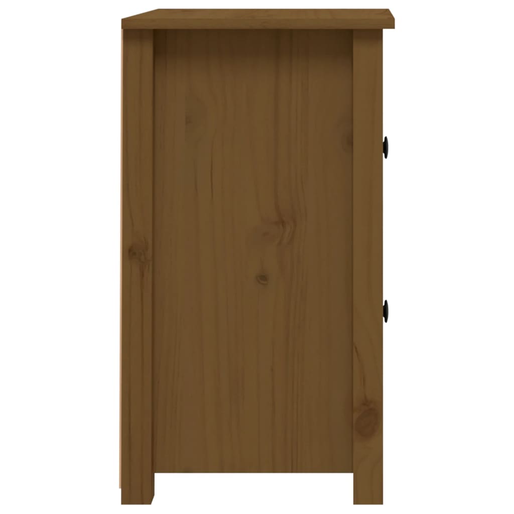 Comodino Miele 40x35x61,5 cm in Legno Massello di Pino