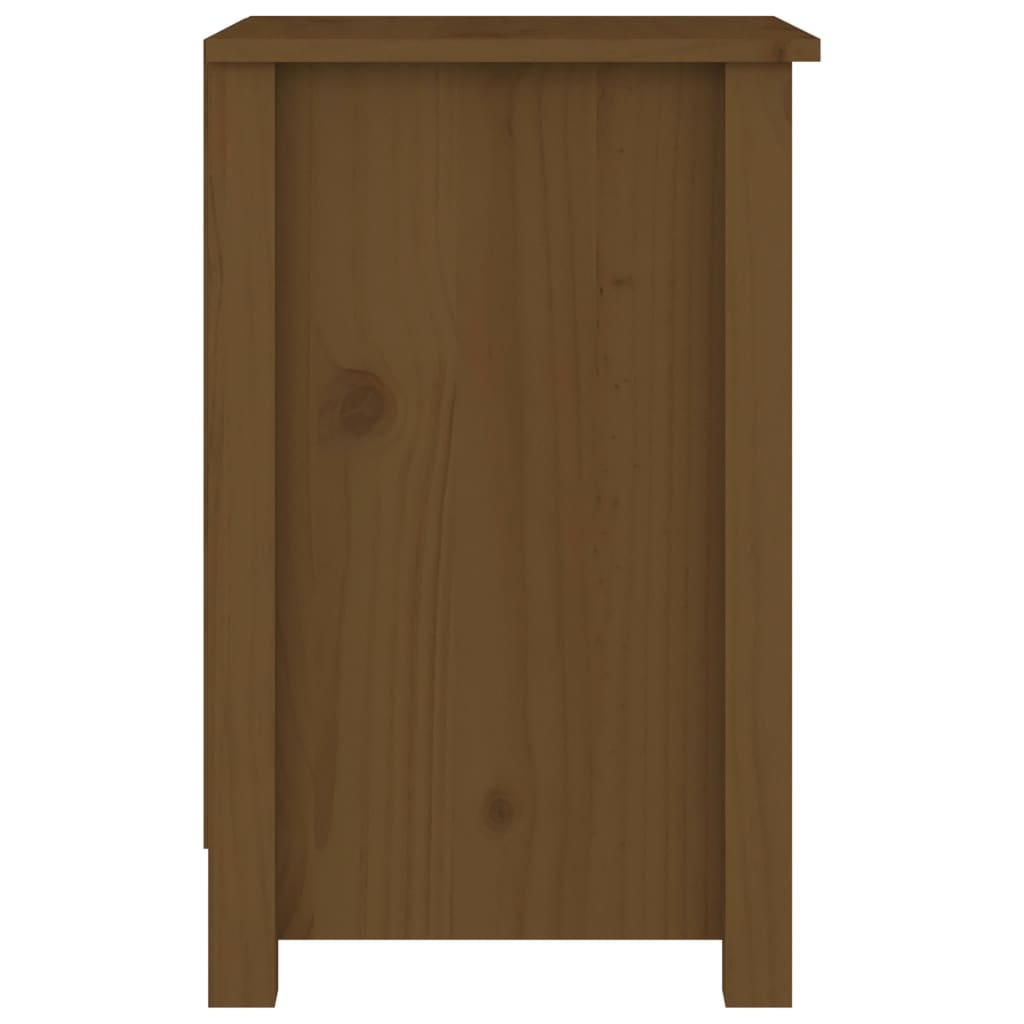 Comodino Miele 40x35x55 cm in Legno Massello di Pino