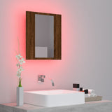 Mobile Bagno Specchio LED Rovere Marrone 40x12x45cm Multistrato