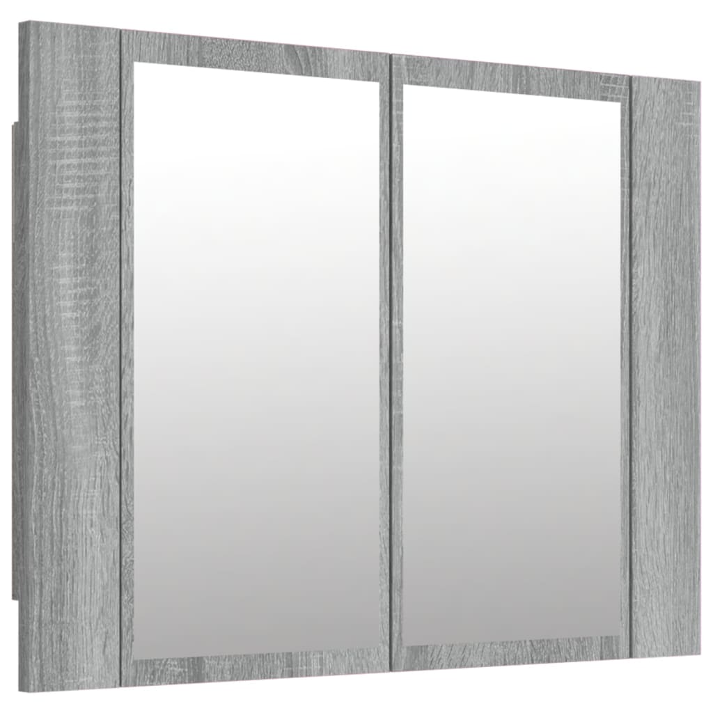 Mobile Specchio LED Grigio Sonoma 60x12x45cm Legno Multistrato