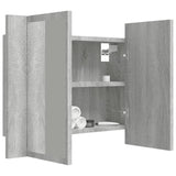 Mobile Specchio LED Grigio Sonoma 60x12x45cm Legno Multistrato