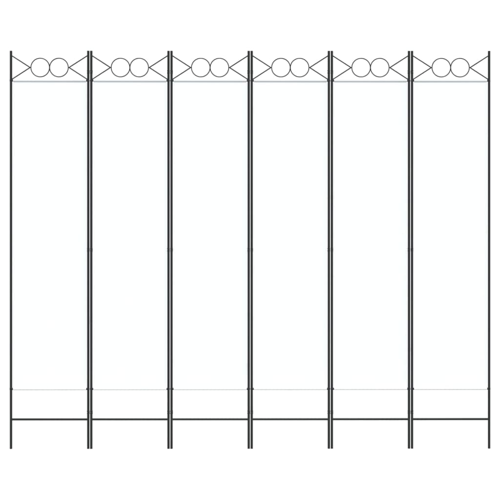 Divisorio a 4 Pannelli Bianco 240x200 cm Tessuto