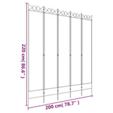 Divisorio a 5 Pannelli Marrone 200x220 cm in Tessuto