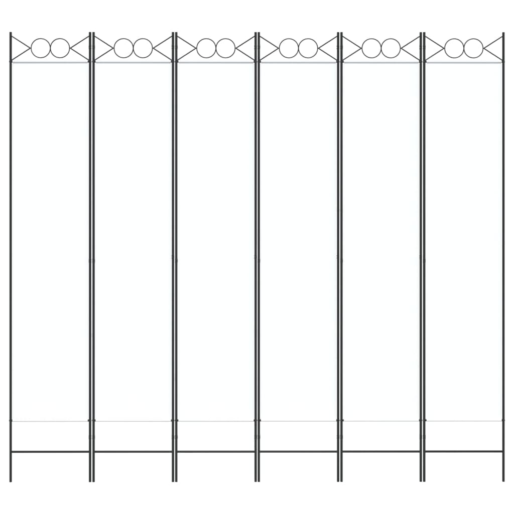 Divisorio a 6 Pannelli Bianco 240x200 cm Tessuto