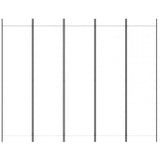 Divisorio a 5 Pannelli Bianco 250x200 cm Tessuto