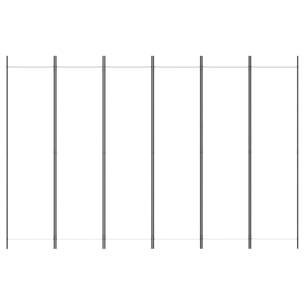 Divisorio a 6 Pannelli Bianco 300x200 cm Tessuto