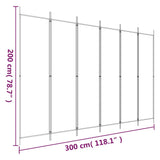 Divisorio a 6 Pannelli Bianco 300x200 cm Tessuto