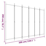 Divisorio a 6 Pannelli Antracite 300x200 cm Tessuto