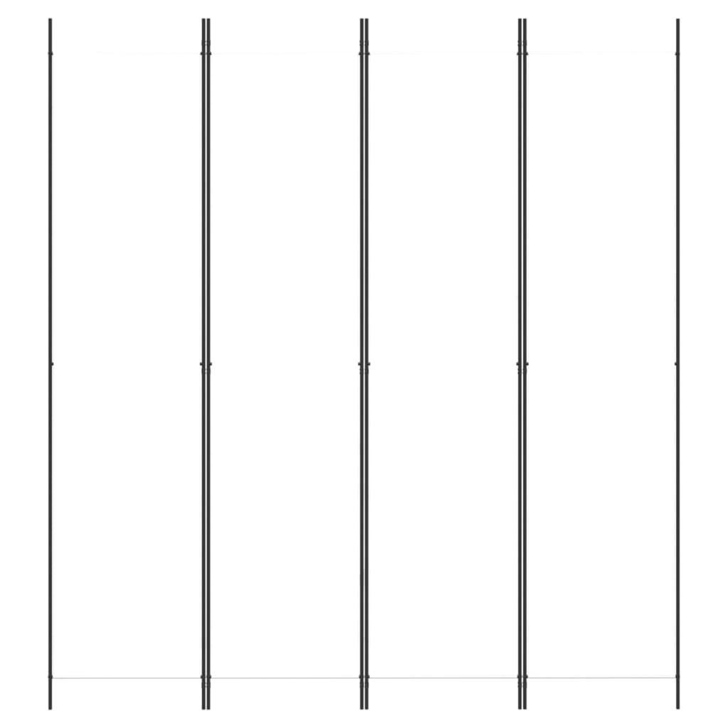 Divisorio a 4 Pannelli Bianco 200x220 cm Tessuto