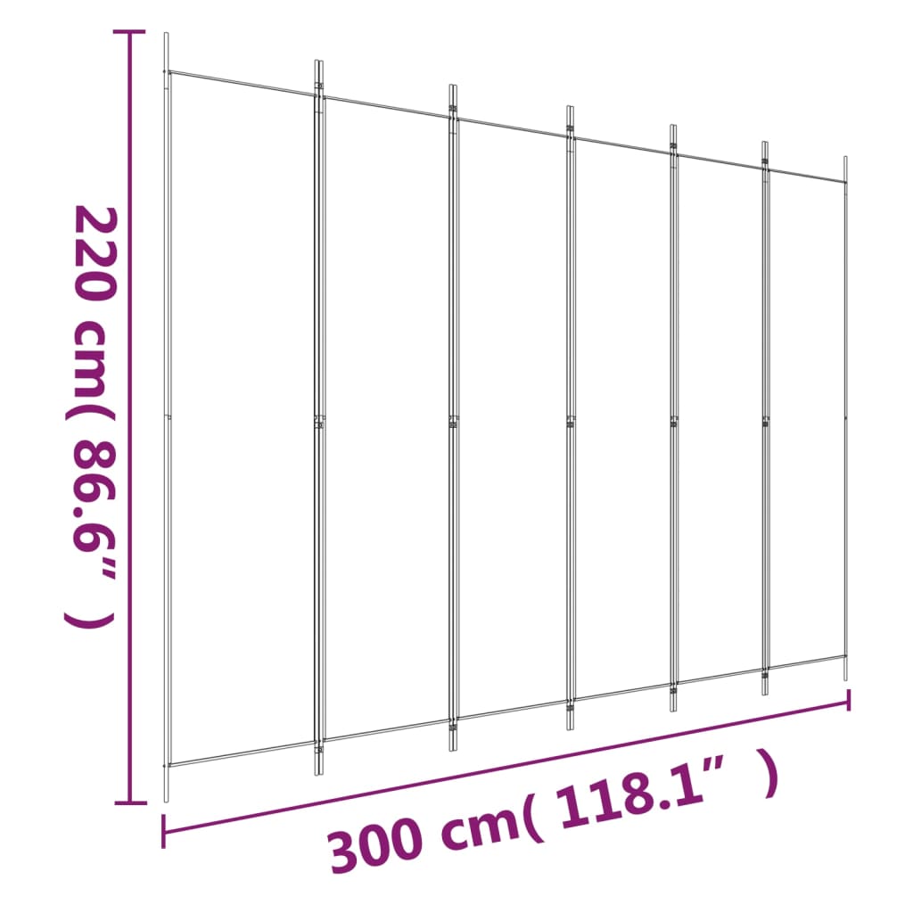 Divisorio a 4 Pannelli Bianco 300x220 cm Tessuto