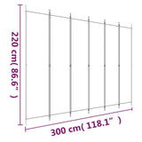 Divisorio a 6 Pannelli Antracite 300x220 cm Tessuto