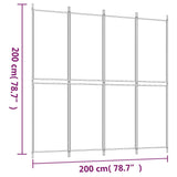 Divisorio a 4 Pannelli Marrone 200x200 cm in Tessuto