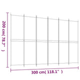 Divisorio a 6 Pannelli Marrone 300x200 cm in Tessuto