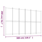 Divisorio a 6 Pannelli Antracite 300x200 cm Tessuto