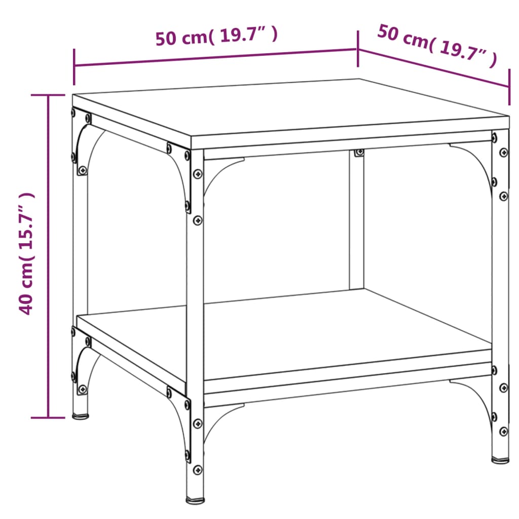 Tavolino da Salotto Grigio Sonoma 50x50x40 cm Legno Multistrato