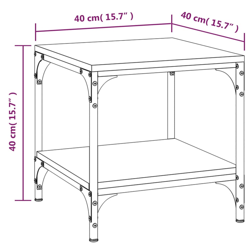 Tavolino Grigio Sonoma 40x40x40 cm in Legno Multistrato