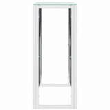 Tavolino Consolle 110x30x70 cm in Acciaio Inox e Vetro